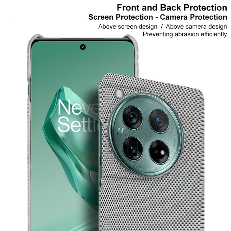 For OnePlus 12 5G imak Ruiyi Series Cloth Texture PU + PC Phone Case(Dark Grey)