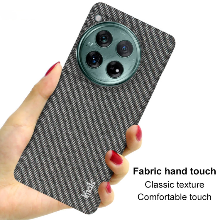 For OnePlus 12 5G imak Ruiyi Series Cloth Texture PU + PC Phone Case(Dark Grey)