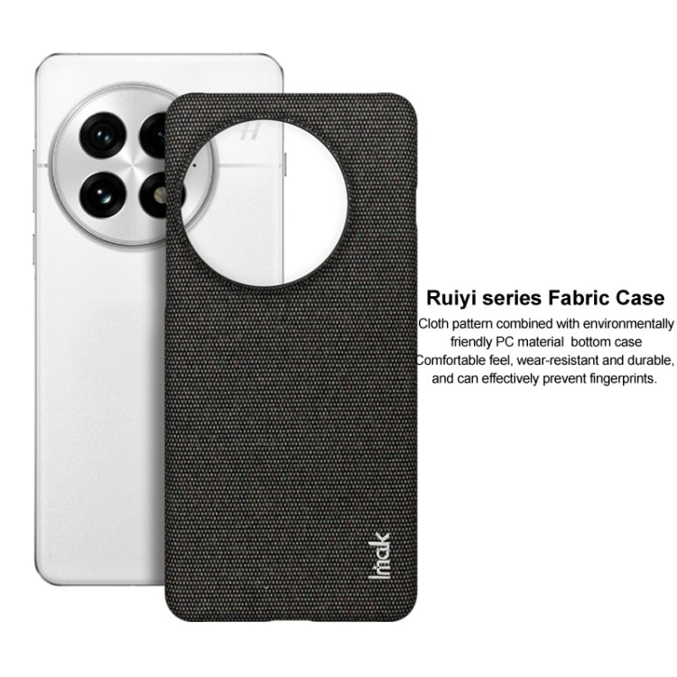 For OnePlus 13 imak Ruiyi Series Cloth Texture PU + PC Phone Case(Dark Grey)
