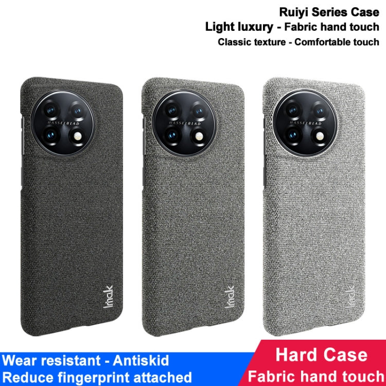 For OnePlus 11 5G imak Ruiyi Series Cloth Texture PU + PC Phone Case(Black)