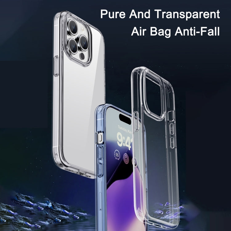 For iPhone 15 Pro iPAKY Hanguang Series Transparent TPU+PC Phone Case(Transparent Purple)