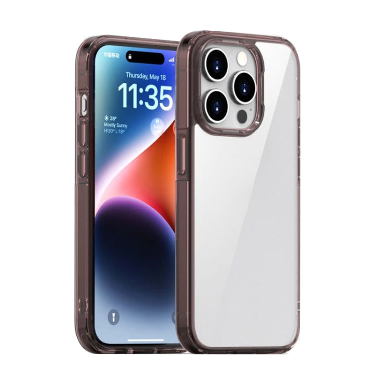 For iPhone 15 Pro Max iPAKY Aurora Series Shockproof PC + TPU Protective Phone Case(Transparent Black)
