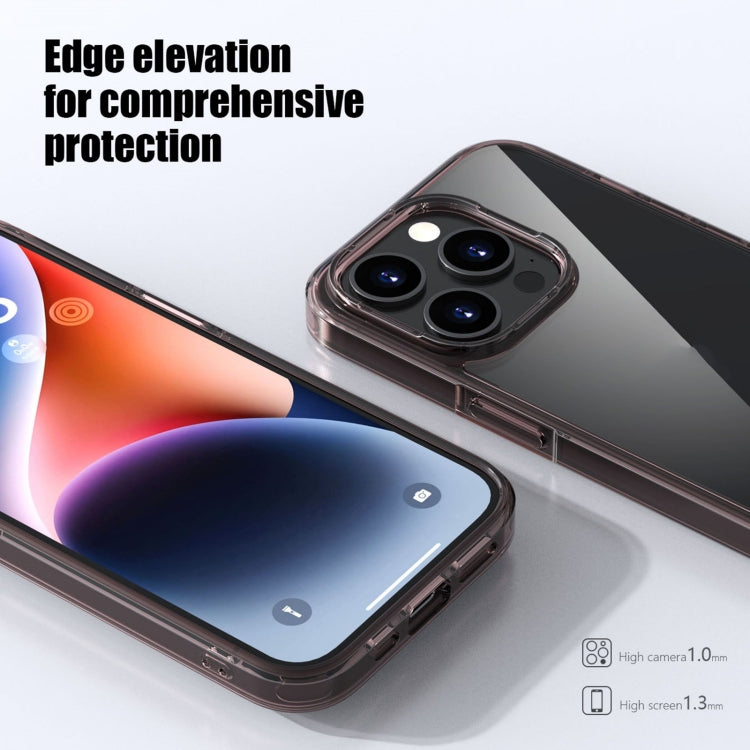 For iPhone 15 Pro iPAKY Aurora Series Shockproof PC + TPU Protective Phone Case(Transparent Black)