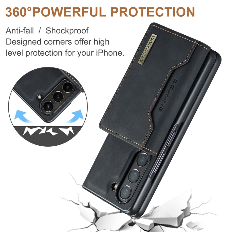 For Samsung Galaxy Z Fold6 DG.MING M2 Series 3-Fold Multi Card Bag + Magnetic Phone Case(Black)
