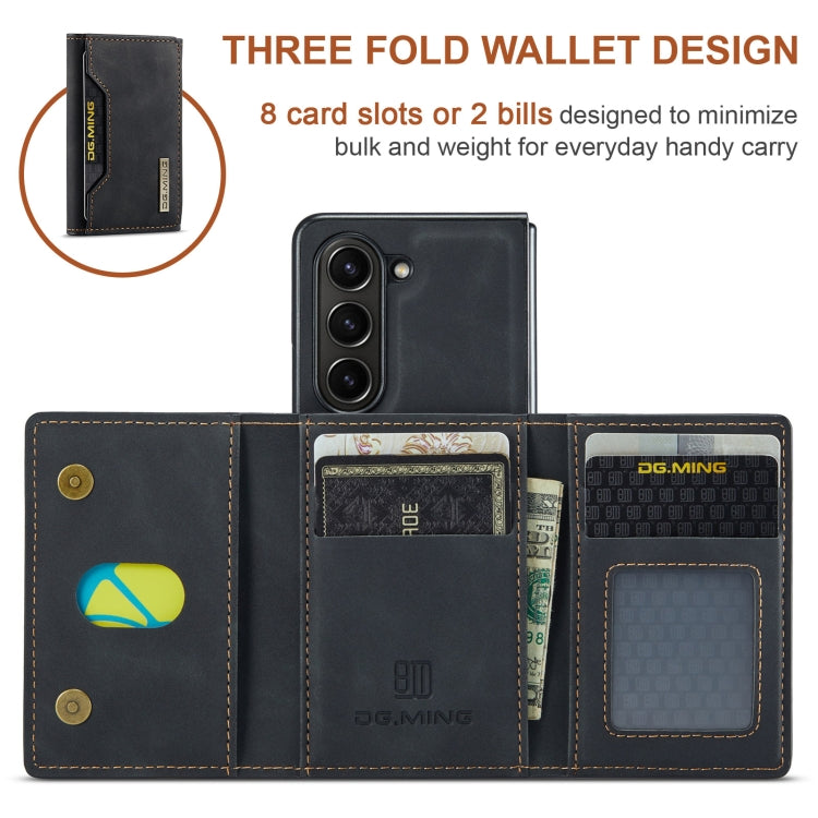 For Samsung Galaxy Z Fold6 DG.MING M2 Series 3-Fold Multi Card Bag + Magnetic Phone Case(Black)