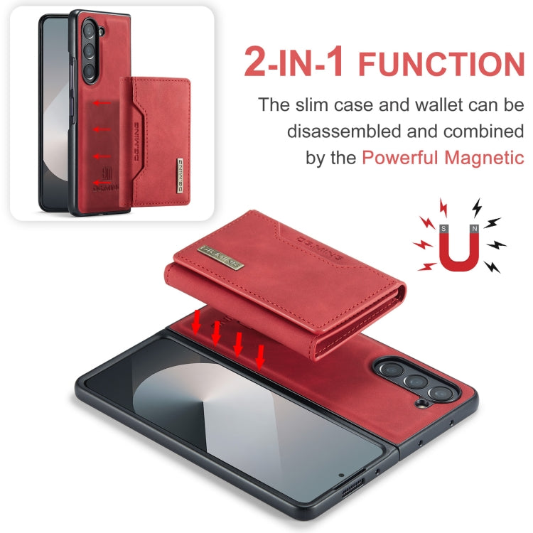 For Samsung Galaxy Z Fold6 DG.MING M2 Series 3-Fold Multi Card Bag + Magnetic Phone Case(Red)