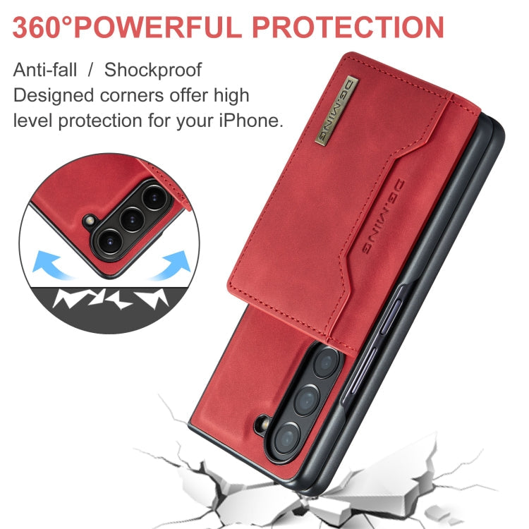 For Samsung Galaxy Z Fold6 DG.MING M2 Series 3-Fold Multi Card Bag + Magnetic Phone Case(Red)