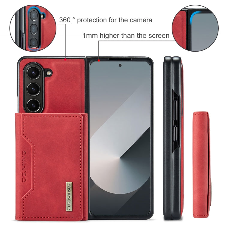 For Samsung Galaxy Z Fold6 DG.MING M2 Series 3-Fold Multi Card Bag + Magnetic Phone Case(Red)