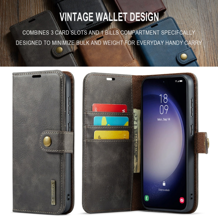 For Samsung Galaxy A55 5G DG.MING Crazy Horse Texture Detachable Magnetic Leather Case(Grey)