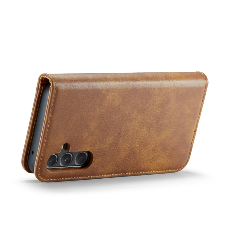 For Samsung Galaxy A55 5G DG.MING Crazy Horse Texture Detachable Magnetic Leather Case(Brown)