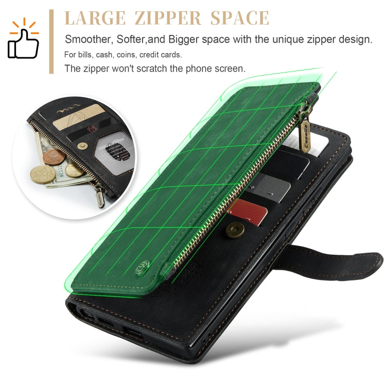 For Samsung Galaxy S24 Ultra 5G CaseMe C30 Card Slots Zipper Wallet Leather Phone Case(Black)