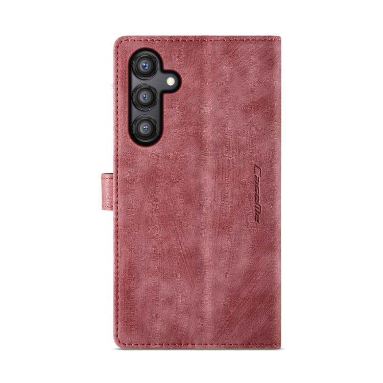 For Samsung Galaxy A55 5G CaseMe C30 Card Slots Zipper Wallet Leather Phone Case(Red)