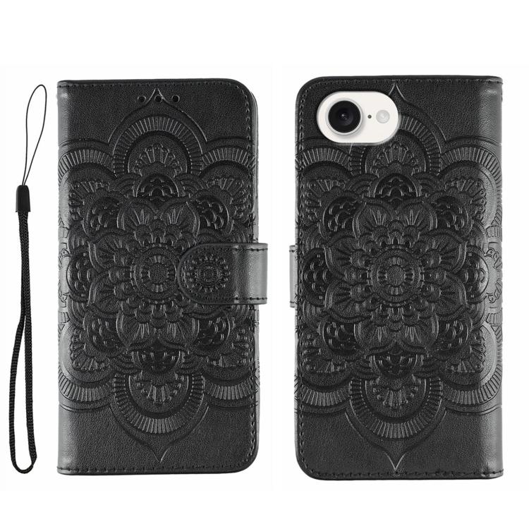 Sun Mandala Embossing Leather Phone Case, For iPhone 16e / 17e, For iPhone 17 Pro Max, For iPhone 17 Pro
