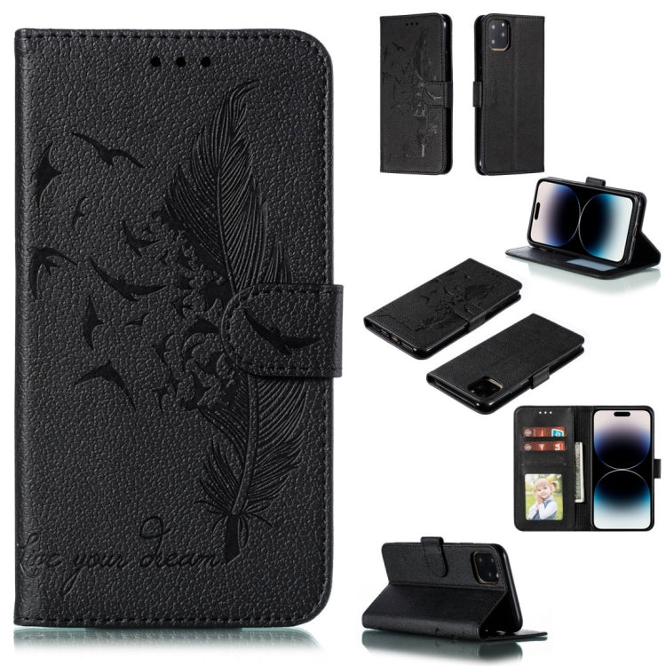 Feather Pattern Litchi Texture Leather Phone Case, For iPhone 15 Pro Max, For iPhone 15 Pro, For iPhone 15 Plus, For iPhone 15