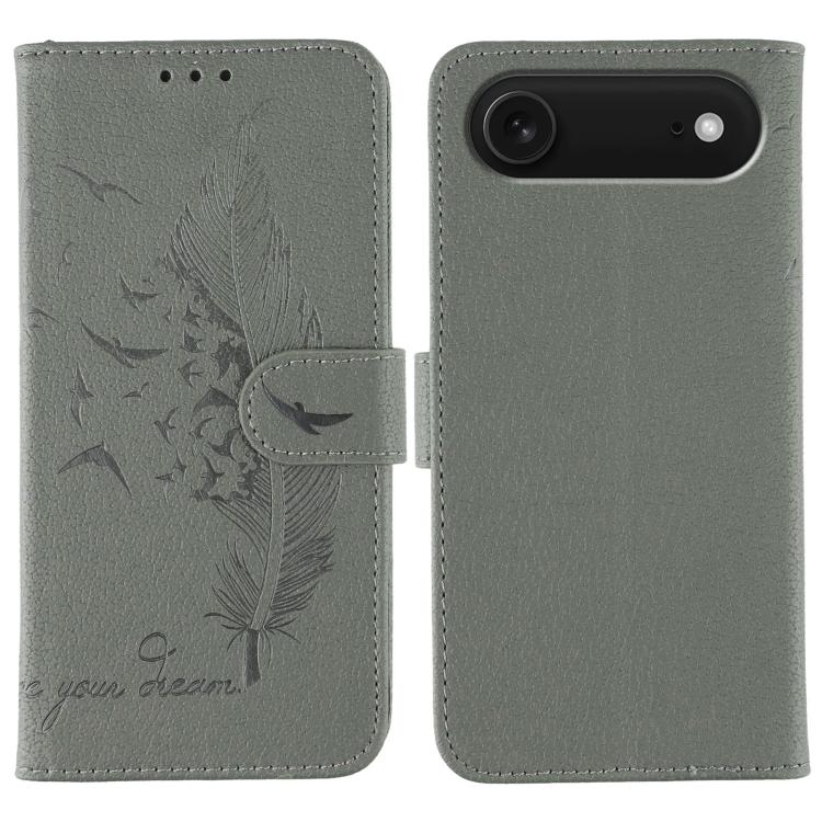 Feather Pattern Litchi Texture Leather Phone Case, For iPhone 17 Pro Max, For iPhone 17 Pro, For iPhone 17, For iPhone Air