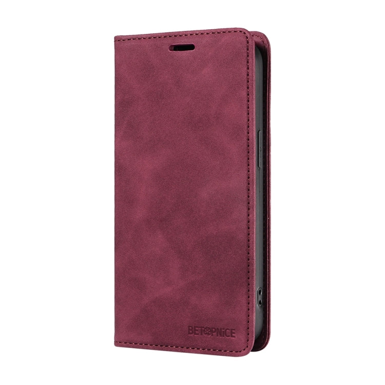 For OPPO A60 4G Global BETOPNICE Suction RFID Anti-theft Leather Phone Case(Wine Red)