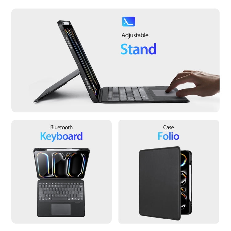 For iPad Pro 13 2024 DUX DUCIS DK Series Magnetic Wireless Bluetooth Keyboard Tablet Case(Black)