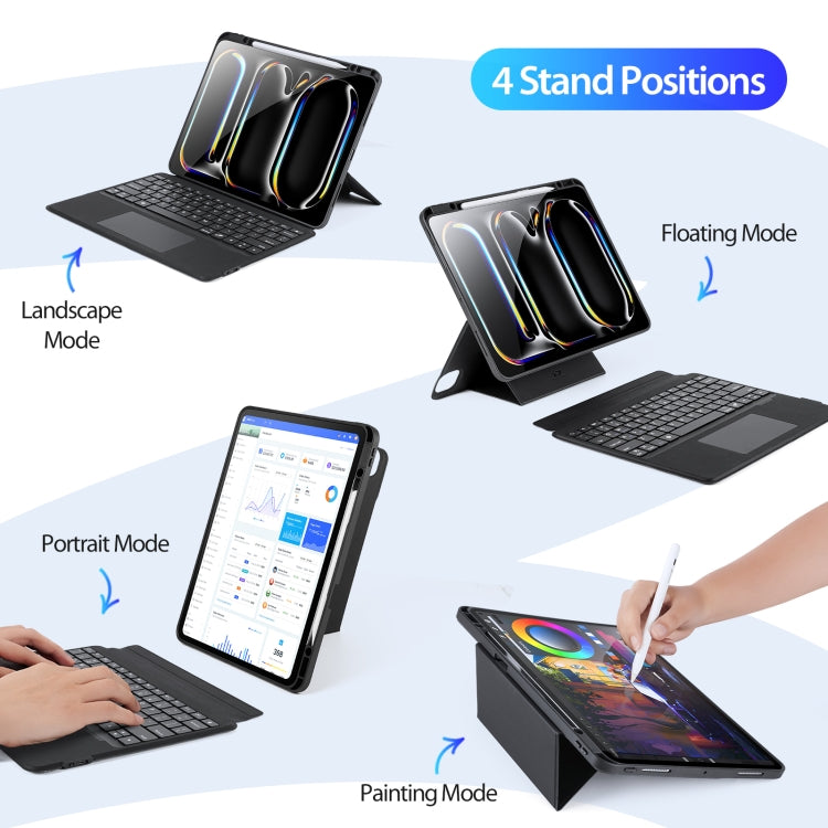 For iPad Pro 13 2024 DUX DUCIS DK Series Magnetic Wireless Bluetooth Keyboard Tablet Case(Black)