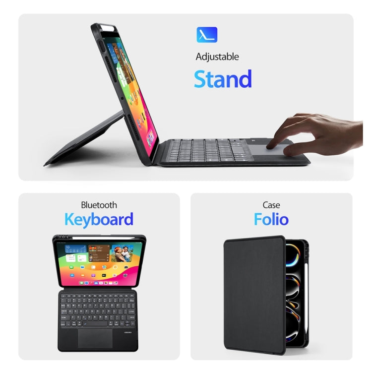 For iPad Pro 11 2024 DUX DUCIS DK Series Magnetic Wireless Bluetooth Keyboard Tablet Case(Black)