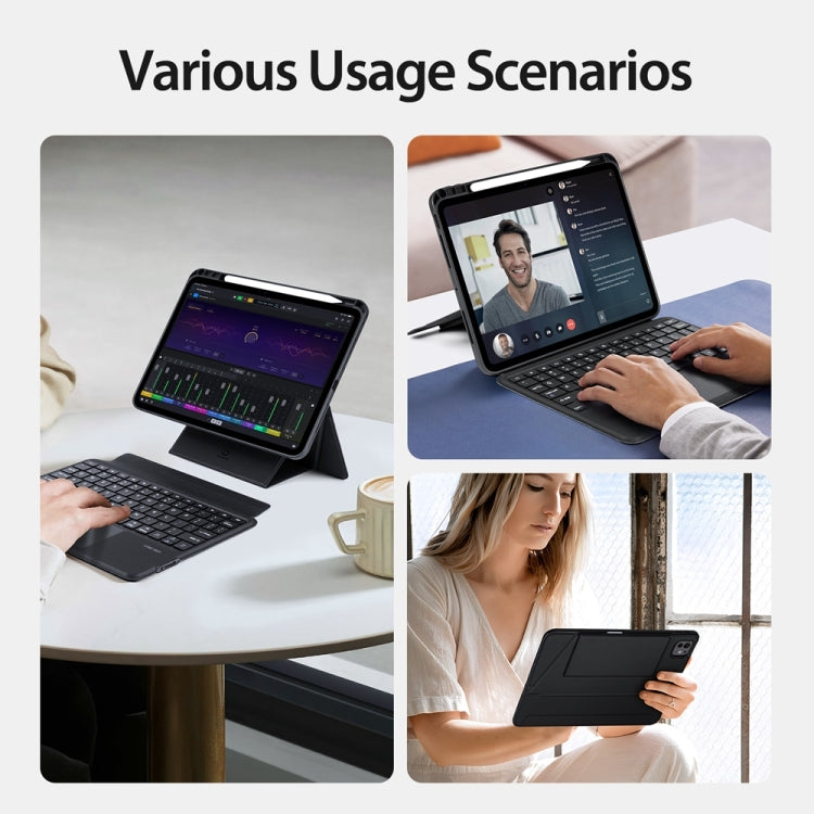 For iPad Pro 11 2024 DUX DUCIS DK Series Magnetic Wireless Bluetooth Keyboard Tablet Case(Black)
