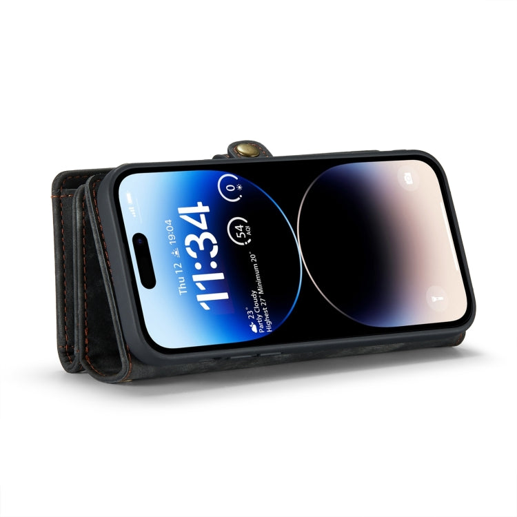 For iPhone 15 Pro Max CaseMe 008 Detachable Multifunctional Leather Phone Case(Black)