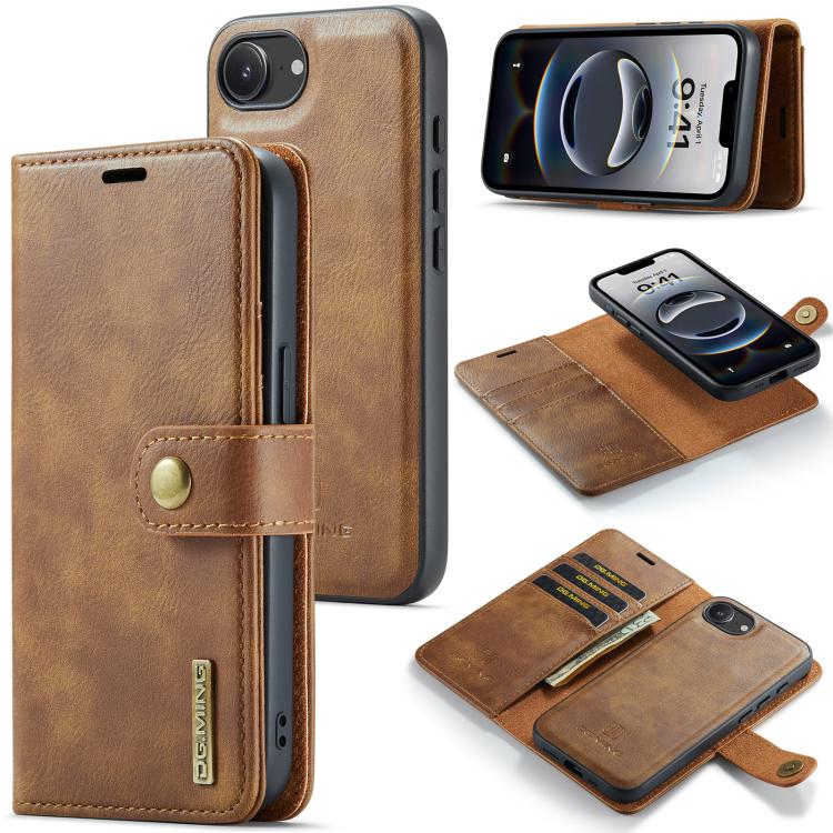 DG.MING Crazy Horse Texture Detachable Magnetic Leather Phone Case, For iPhone 17e / 16e, For iPhone 17 Pro Max, For iPhone 17 Pro, For iPhone 17