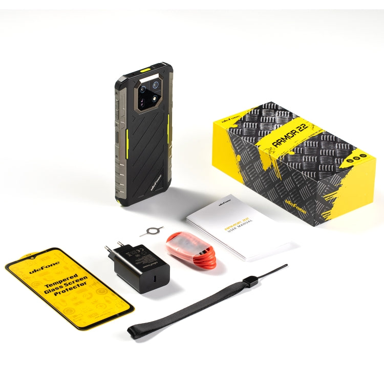 [HK Warehouse] Ulefone Armor 22, 8GB+128GB, IP68/IP69K Rugged Phone, 6.58 inch Android 15 MediaTek Helio G96 Octa Core, Network: 4G, NFC, OTG(All Black)
