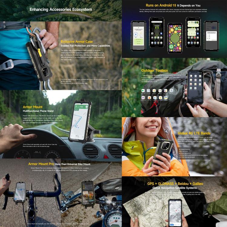 [HK Warehouse] Ulefone Armor 22, 8GB+128GB, IP68/IP69K Rugged Phone, 6.58 inch Android 15 MediaTek Helio G96 Octa Core, Network: 4G, NFC, OTG(Some Green)