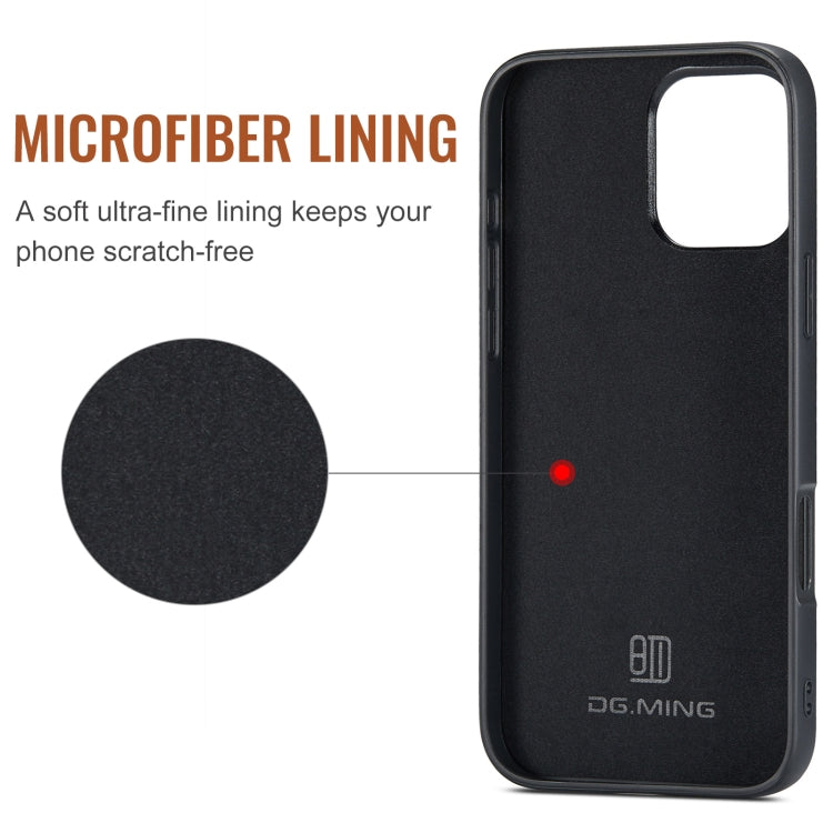 For iPhone 16 Pro DG.MING M1 Series 3-Fold Multi Card Wallet Leather Phone Case(Red)