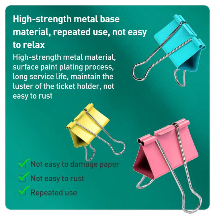 Deli 8556ES 60pcs / Box Colorful Binder Clip Bill Clip Dovetail Clip Metal Iron Bill Clip