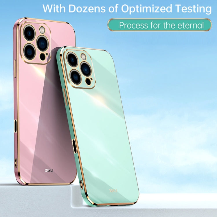 For iPhone 16 Pro Max XINLI Straight Edge 6D Electroplate TPU Phone Case(Pink)