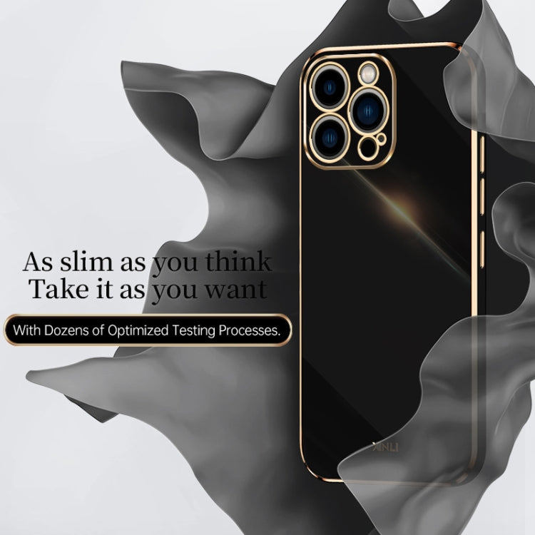For iPhone 16 Pro XINLI Straight Edge 6D Electroplate TPU Phone Case(Celestial Blue)
