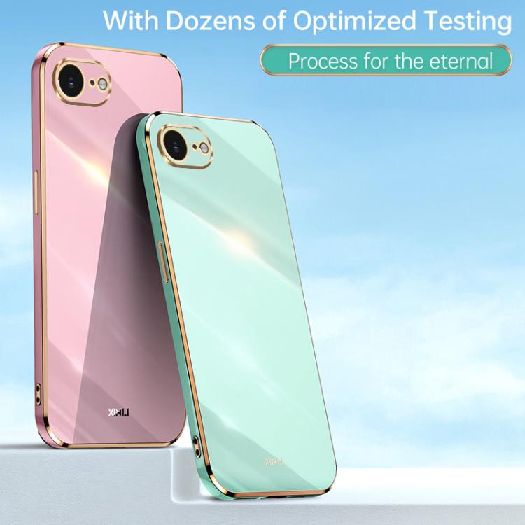 For iPhone 16e / 17e XINLI Straight Edge 6D Electroplate TPU Phone Case(Cherry Purple)