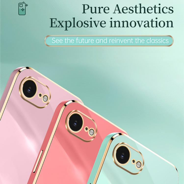 For iPhone 16e / 17e XINLI Straight Edge 6D Electroplate TPU Phone Case(Cherry Purple)