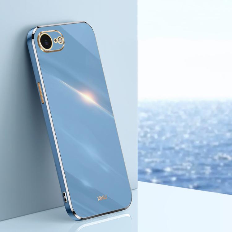 For iPhone 16e / 17e XINLI Straight Edge 6D Electroplate TPU Phone Case(Celestial Blue)