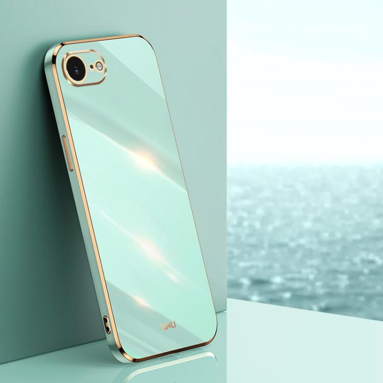 For iPhone 16e / 17e XINLI Straight Edge 6D Electroplate TPU Phone Case(Mint Green)