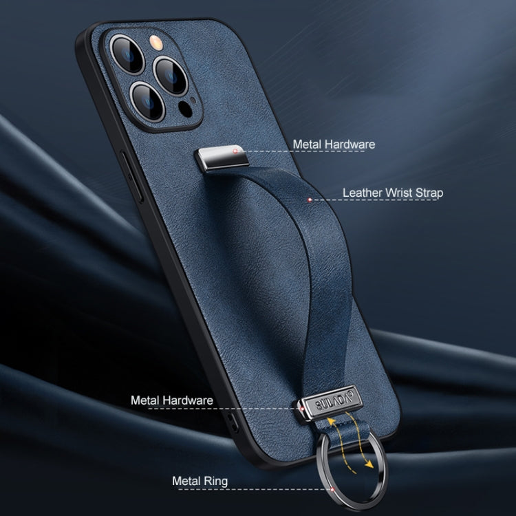 For iPhone 16 Plus SULADA Tide Cool Series PC + Leather Texture Skin Feel Phone Case(Black)