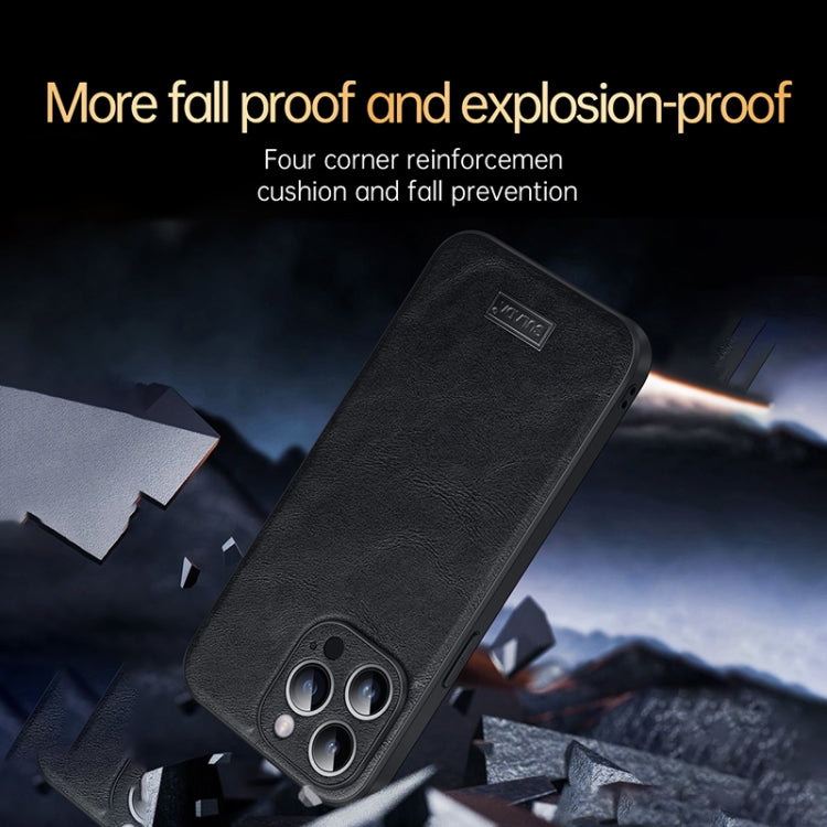 For iPhone 16 Pro SULADA Shockproof TPU Hybrid Handmade Leather Phone Case(Red)