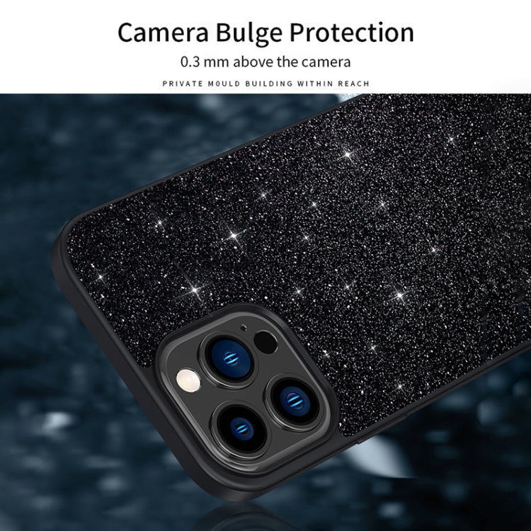 For iPhone 16 SULADA Glittery PC Hybrid TPU Handmade Leather Phone Case(Colorful)