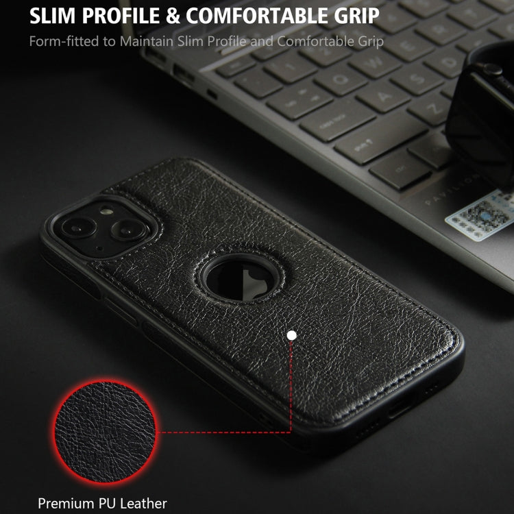 For iPhone 15 Pro Max Leather Texture Stitching Phone Case(Black)