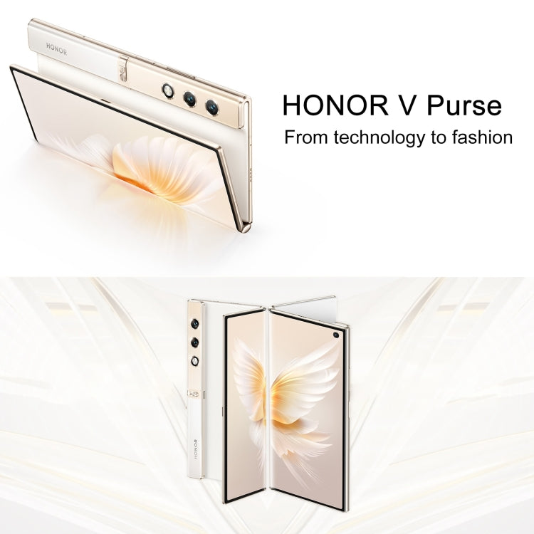 Honor V Purse 5G, 16GB+256GB, Side Fingerprint, 7.71 inch + 6.45 inch MagicOS 7.2 Qualcomm Snapdragon 778G Octa Core, Network: 5G, OTG, NFC, Not Support Google Play(Gold)