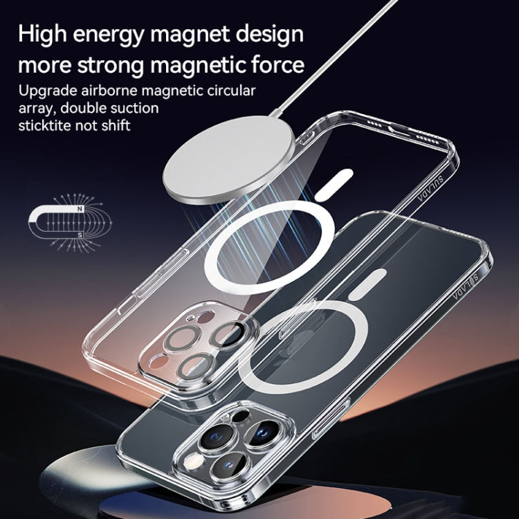 For iPhone 16 Plus SULADA Jingpin Series MagSafe All-inclusive Lens Electroplated TPU Phone Case(Transparent Black)