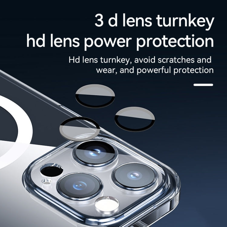 For iPhone 16 Pro SULADA Jingpin Series MagSafe All-inclusive Lens Electroplated TPU Phone Case(Transparent Blue)