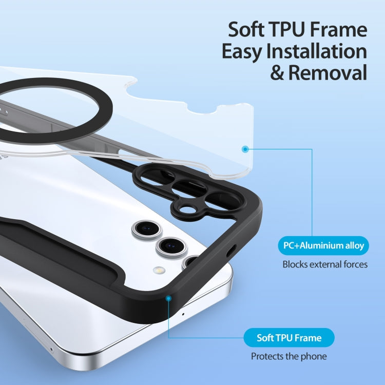 For Samsung Galaxy S25 5G DUX DUCIS Skin X Pro Series Magsafe PC + TPU Phone Leather Case(Black)