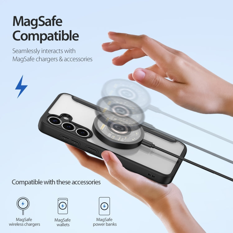 For Samsung Galaxy S25 5G DUX DUCIS Skin X Pro Series Magsafe PC + TPU Phone Leather Case(Black)