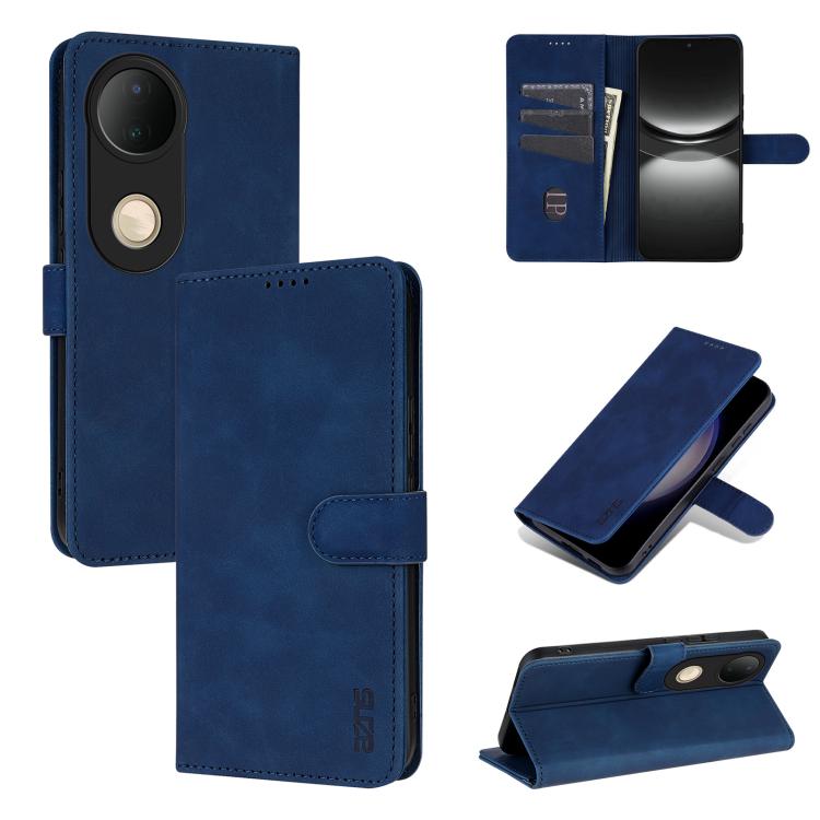 For vivo S20 AZNS Skin Feel Calf Texture Flip Leather Phone Case(Blue)