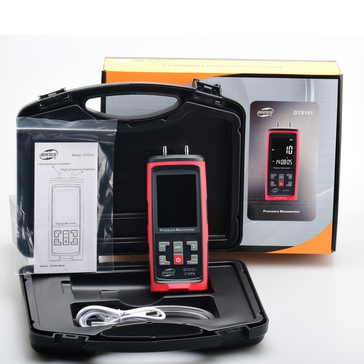 BENETECH GT5101 LCD Display Differential Pressure Meter, Specification:10KPa