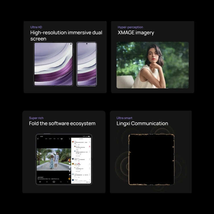 HUAWEI Mate X5, 16GB+512GB Collector Edition, 7.85 inch + 6.4 inch HarmonyOS 4.0.0 Kirin 9000S 7nm Octa-Core 2.16GHz, OTG, NFC, Not Support Google Play(Gold)