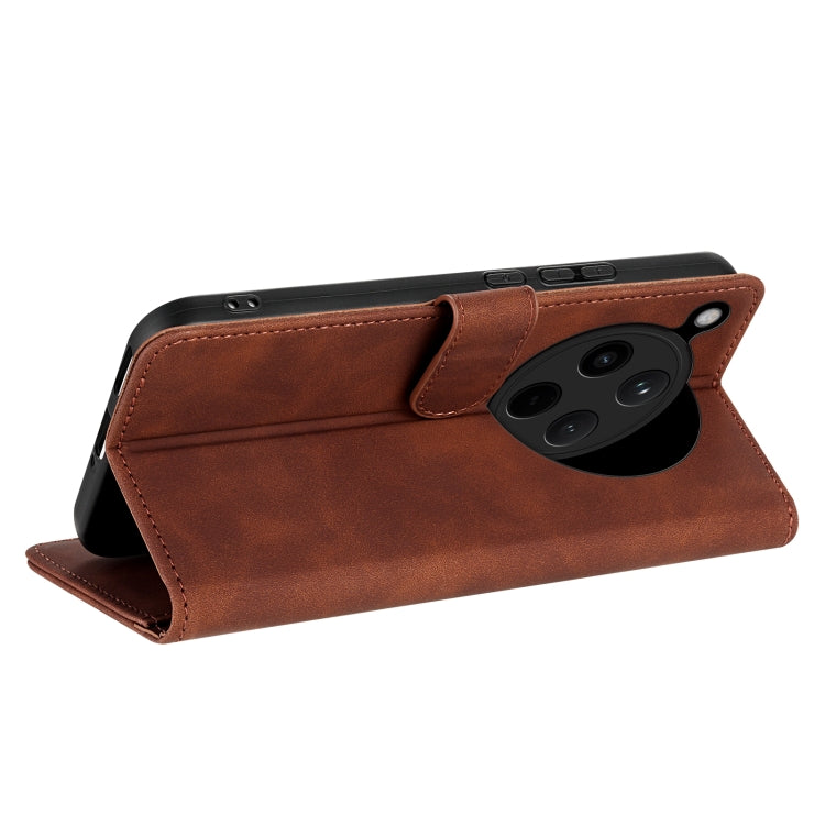 For OPPO Find X8 AZNS Skin Feel Calf Texture Flip Leather Phone Case(Brown)