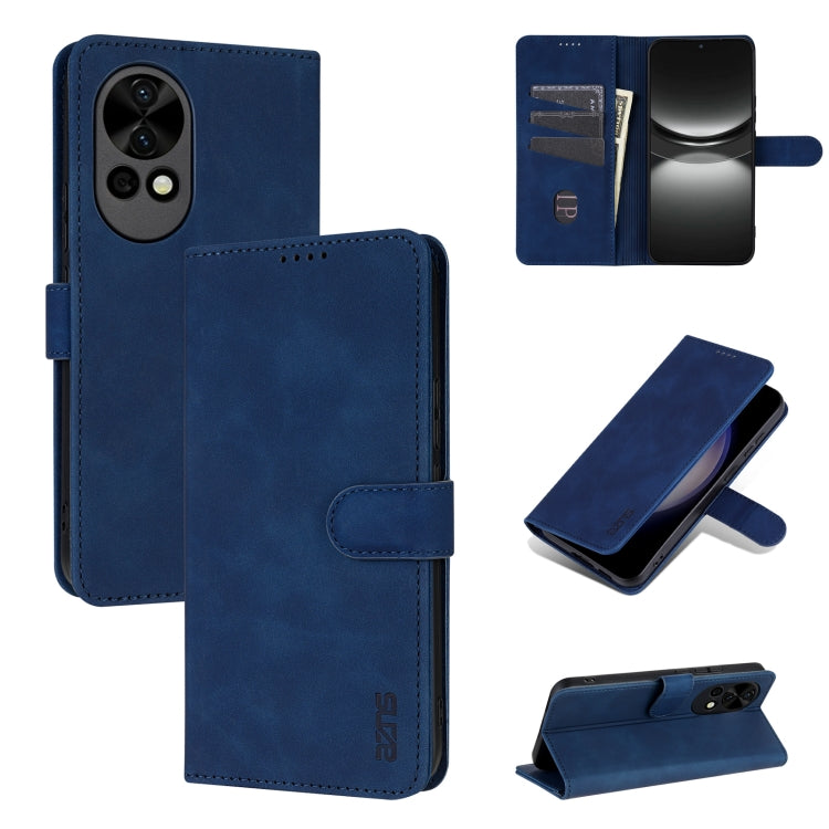 For Huawei nova 12 / nova 13 AZNS Skin Feel Calf Texture Flip Leather Phone Case(Blue)